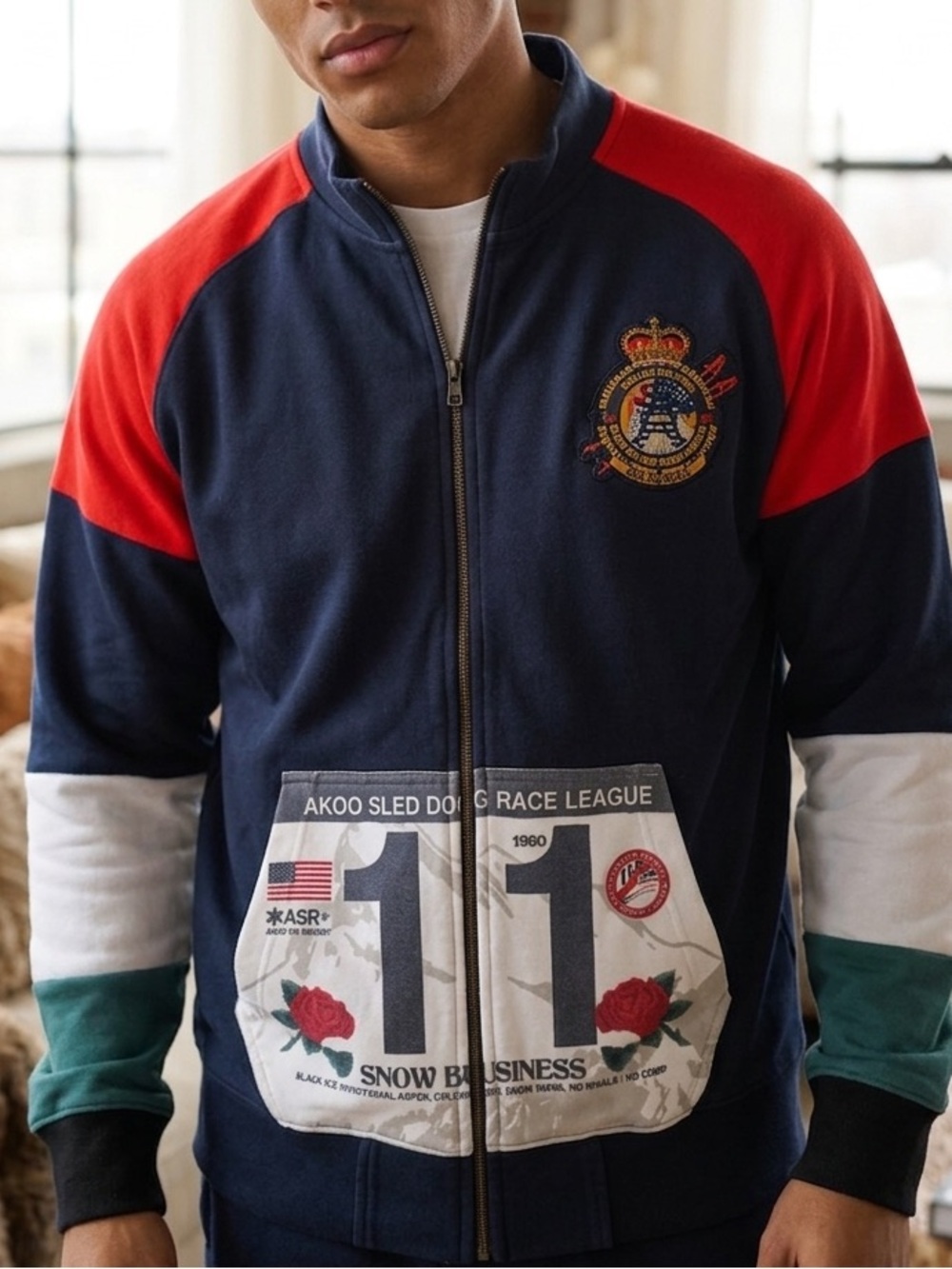 AKOO Sled Dog Race League "Snow Business" Zip-Up Track Jacket XXL